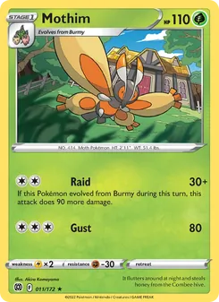 Mothim 011/172, carta de Pokémon de Astros Brillantes