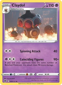 Claydol 059/172, carta de Pokémon de Astros Brillantes