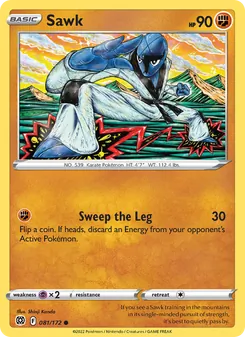 Sawk 081/172, carta de Pokémon de Astros Brillantes