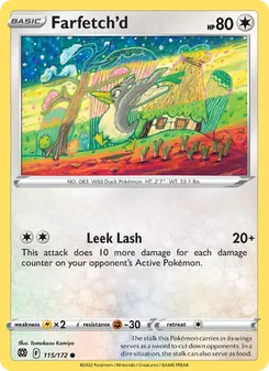 Farfetch'd 115/172, carta de Pokémon de Astros Brillantes