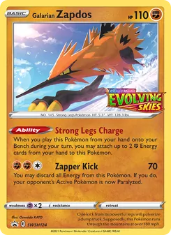 Zapdos de Galar SWSH124