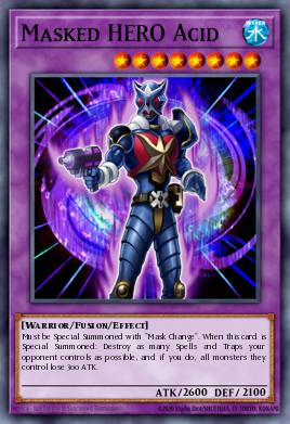 HÉROE Enmascarado Ácido PRC1-018, carta de Yu-Gi-Oh! de Premium Collection Tin
