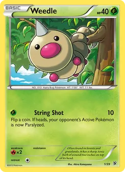 Weedle 1/39, carta de Pokémon de Kalos Starter Set
