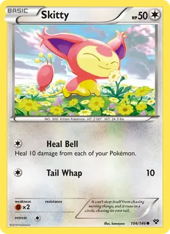 Skitty 104/146, carta de Pokémon de XY