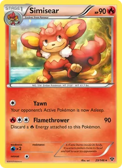 Simisear 23/146, carta de Pokémon de XY