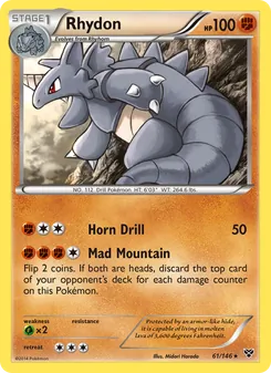 Rhydon 61/146, carta de Pokémon de XY