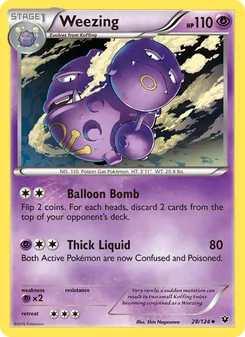Weezing 28/124, carta de Pokémon de Destinos Enfrentados
