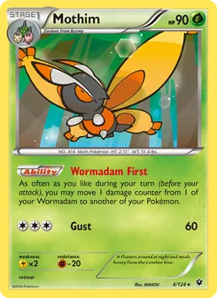 Mothim 4/124, carta de Pokémon de Destinos Enfrentados