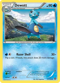 Dewott 31/114, carta de Pokémon de Asedio de Vapor