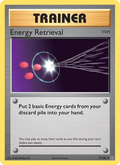 Recuperación de Energía 77/108, carta de Pokémon de Evoluciones