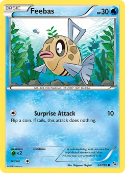 Feebas 22/106, carta de Pokémon de Destellos de Fuego