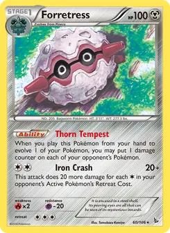 Forretress 60/106, carta de Pokémon de Destellos de Fuego