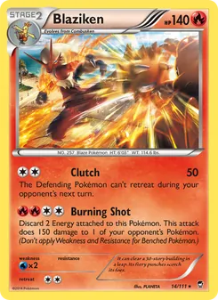 Blaziken 14/111, carta de Pokémon de Puños Furiosos