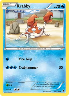 Krabby 13/119, carta de Pokémon de Fuerzas Fantasmales