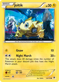 Joltik 26/119, carta de Pokémon de Fuerzas Fantasmales