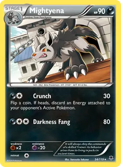 Mightyena 54/119, carta de Pokémon de Fuerzas Fantasmales