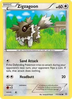 Zigzagoon 111/160, carta de Pokémon de Duelos Primigenios