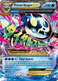 Kyogre Primigenio EX 55/160, carta de Pokémon de Duelos Primigenios
