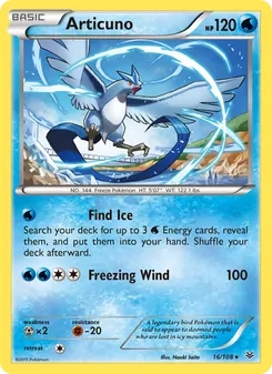 Articuno 16/108, carta de Pokémon de Cielos Rugientes