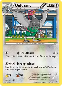 Unfezant 80/108, carta de Pokémon de Cielos Rugientes