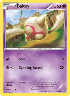 Baltoy 31/98, carta de Pokémon de Antiguos Orígenes