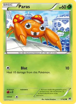 Paras 1/162, carta de Pokémon de Turbo Impulso
