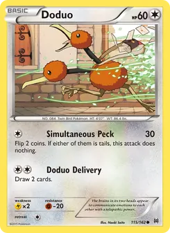 Doduo 115/162, carta de Pokémon de Turbo Impulso