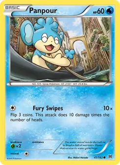 Panpour 41/162, carta de Pokémon de Turbo Impulso