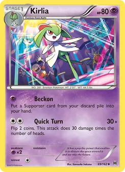 Kirlia 69/162, carta de Pokémon de Turbo Impulso