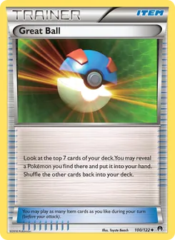 Super Ball 100/122, carta de Pokémon de TURBOLímite