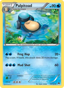 Palpitoad 34/122, carta de Pokémon de TURBOLímite